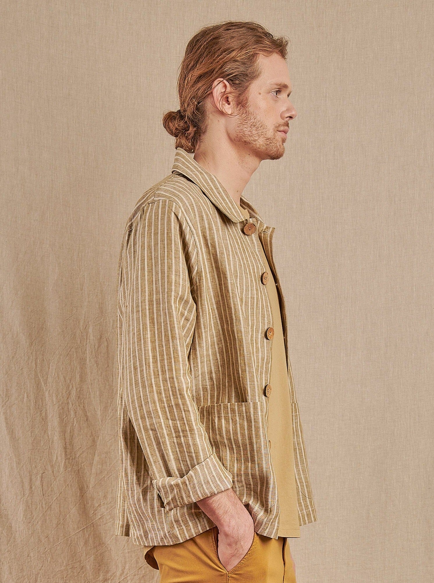 Santos Jacket in Striped Linen