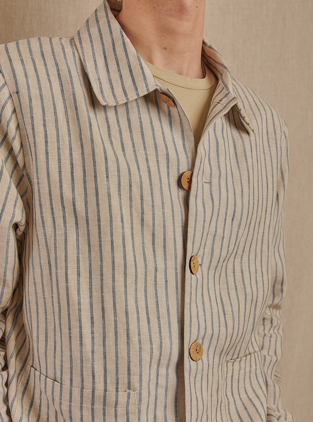 Santos Jacket in Striped Linen