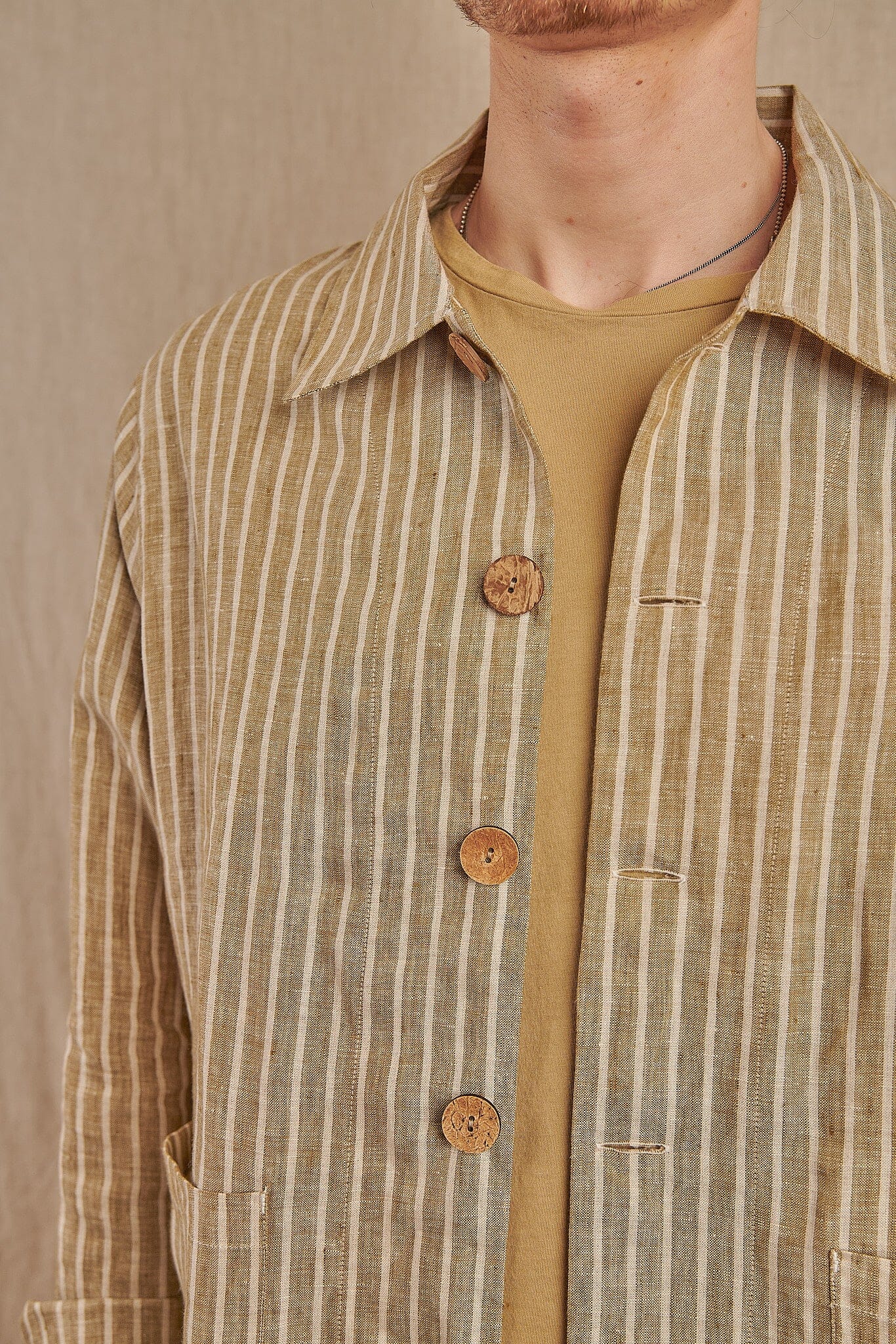 Santos Jacket in Striped Linen