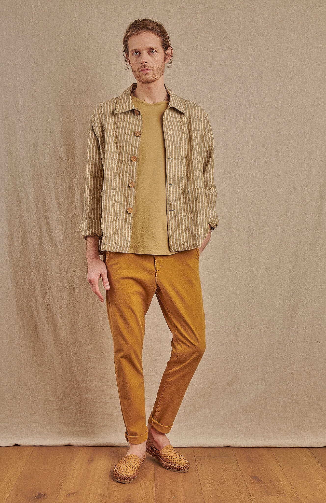 Santos Jacket in Striped Linen