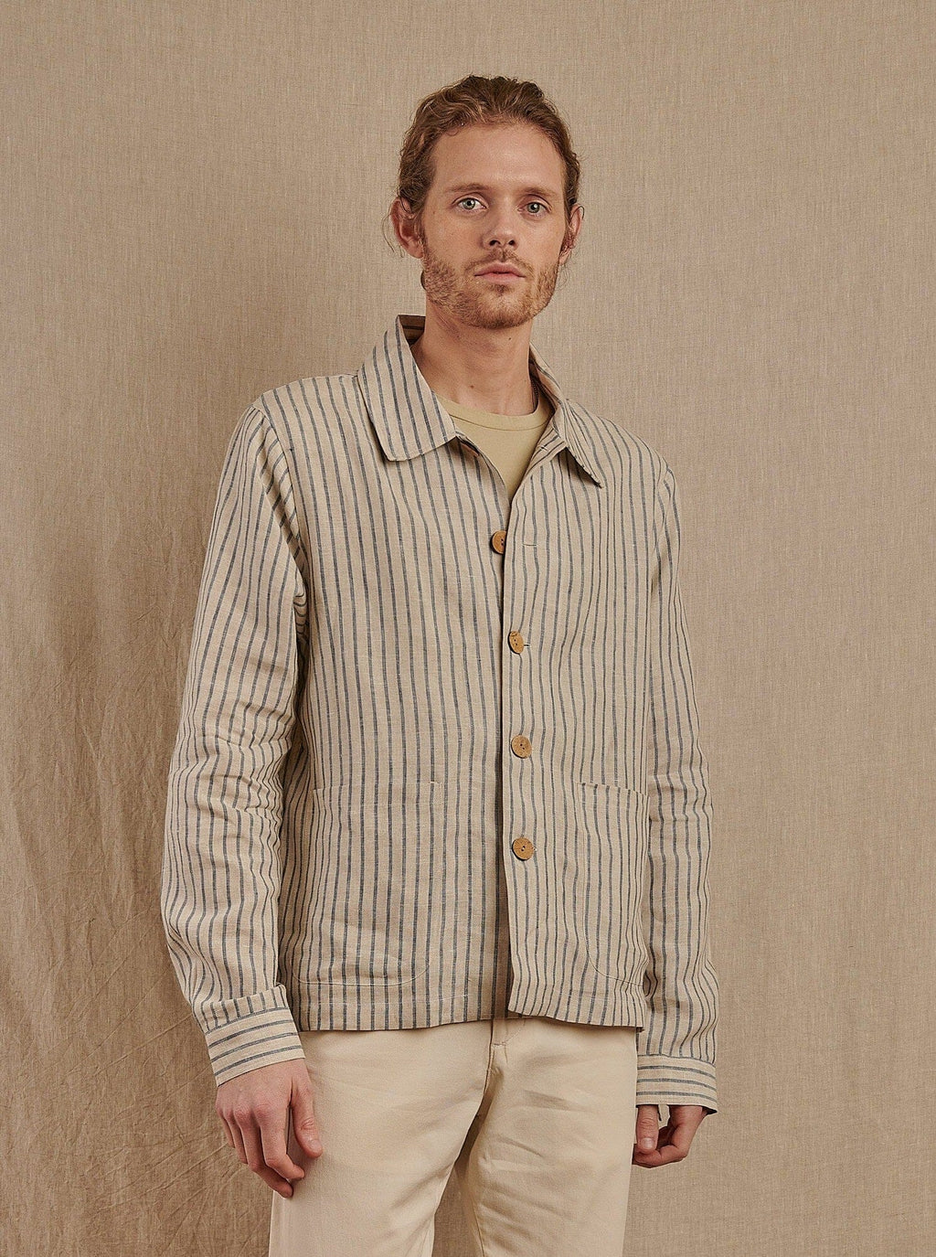 Santos Jacket in Striped Linen