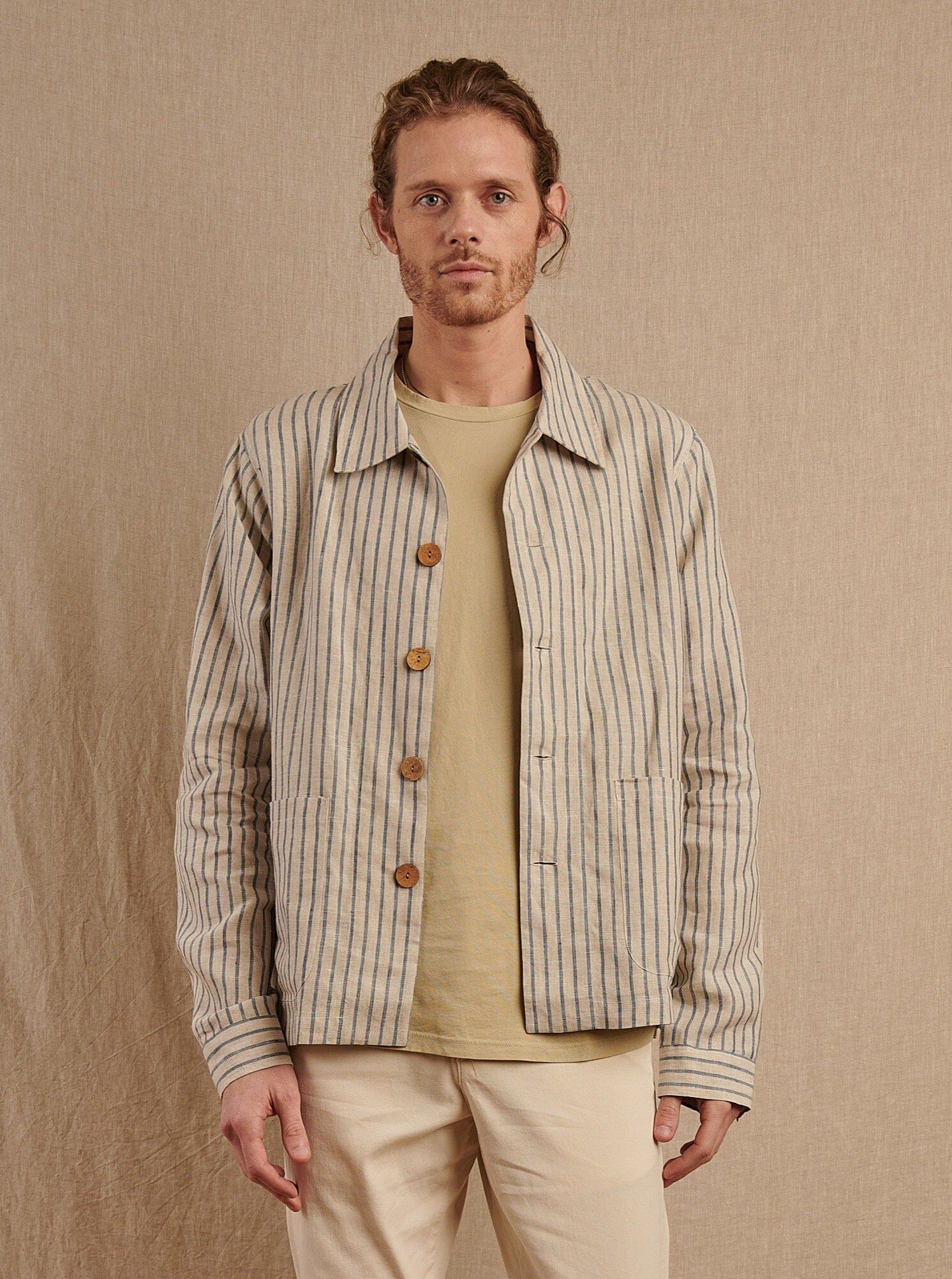 Santos Jacket in Striped Linen