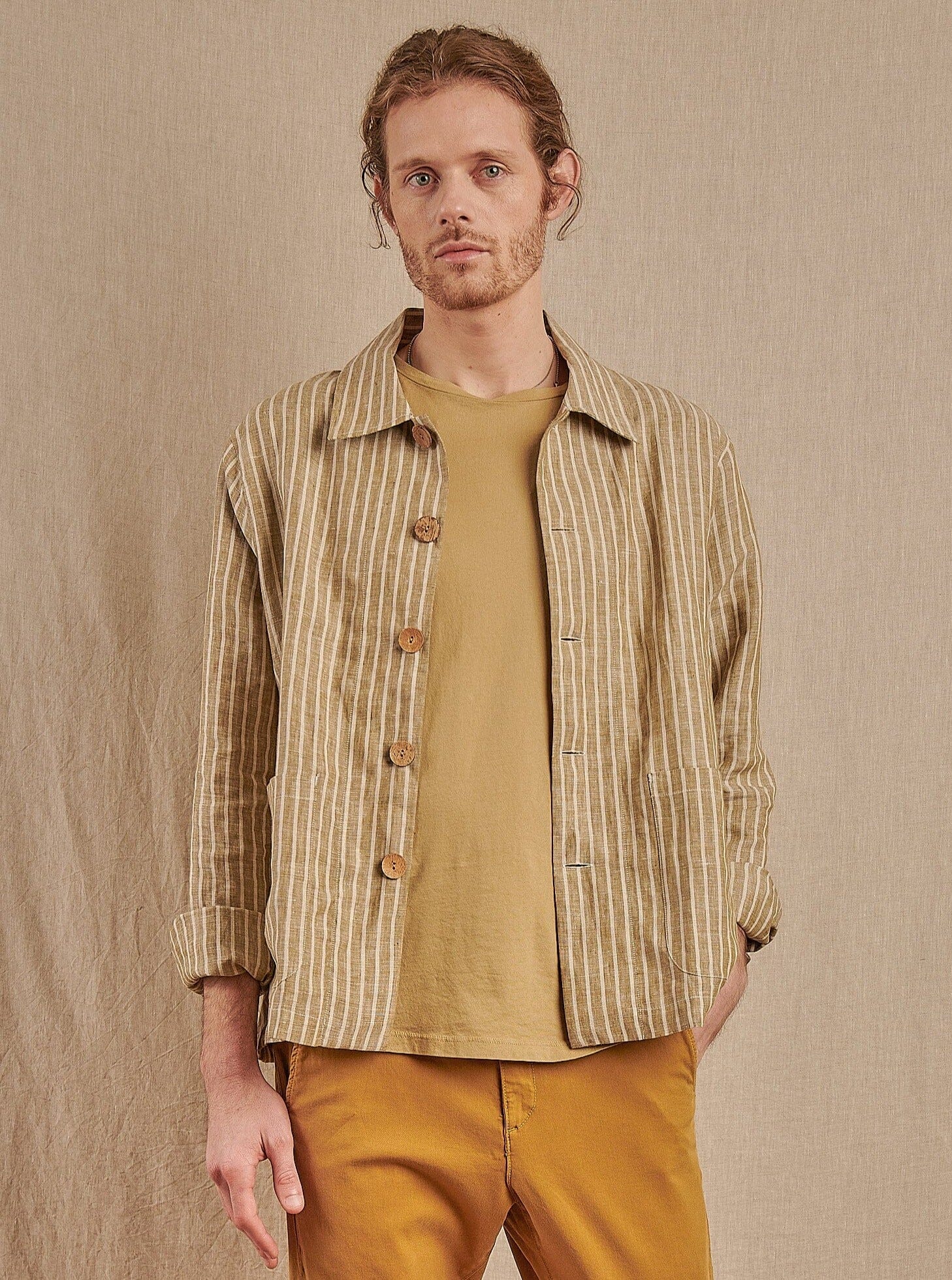 Santos Jacket in Striped Linen