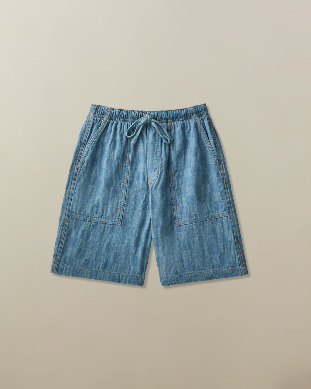 Wharf Short in Patchwork Denim