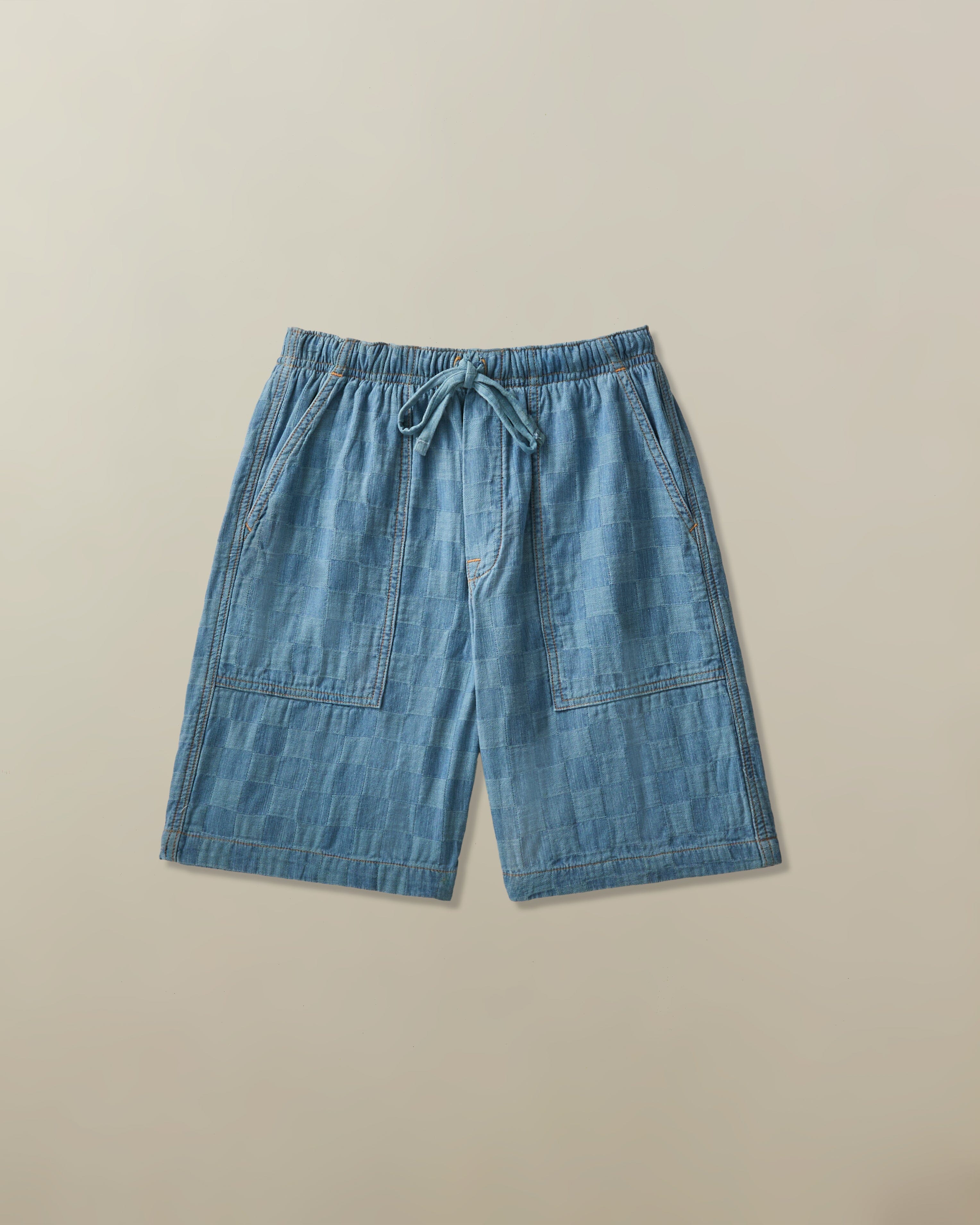 Wharf Short in Patchwork Denim