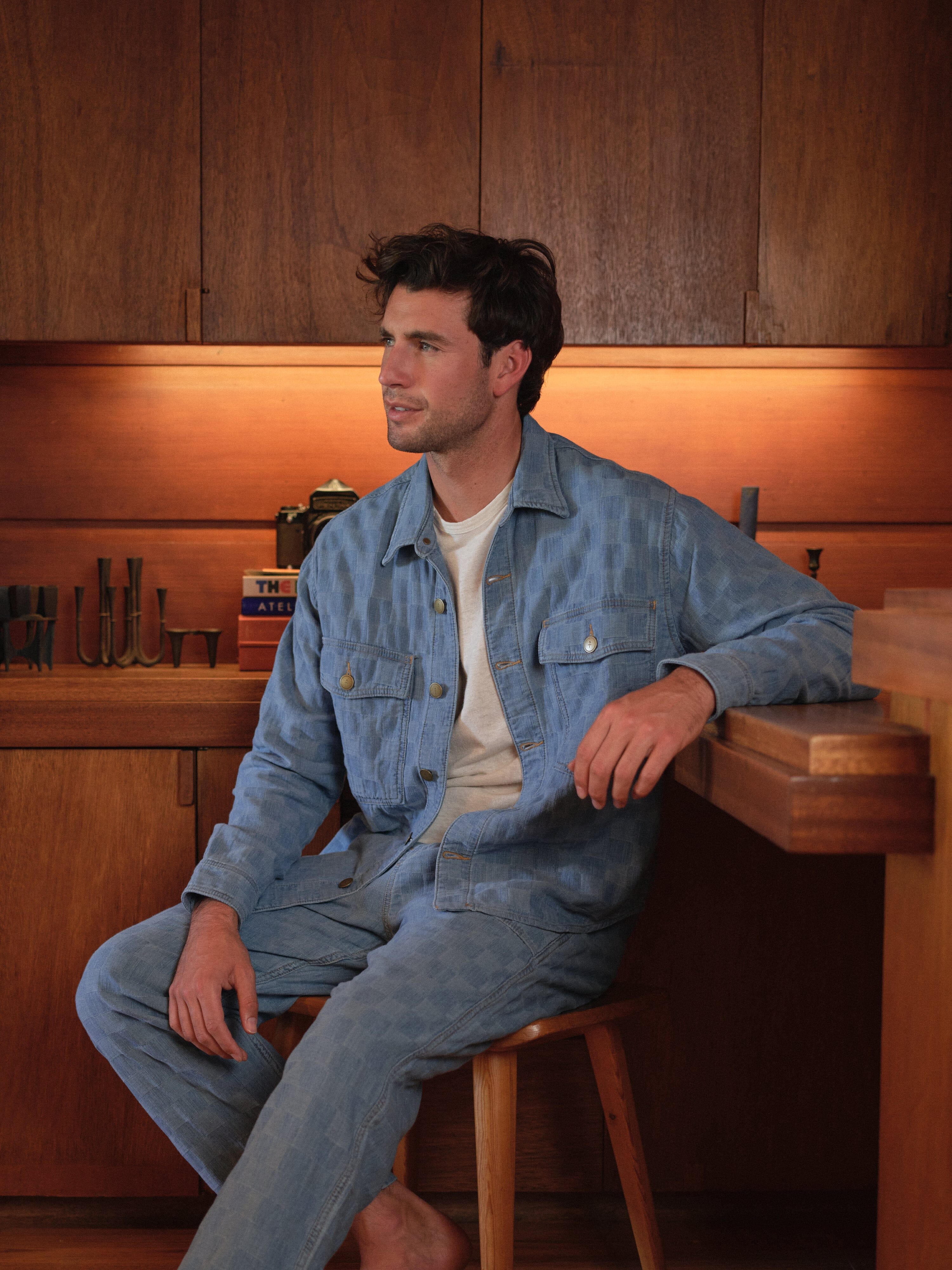 Noah Overshirt in Patchwork Denim