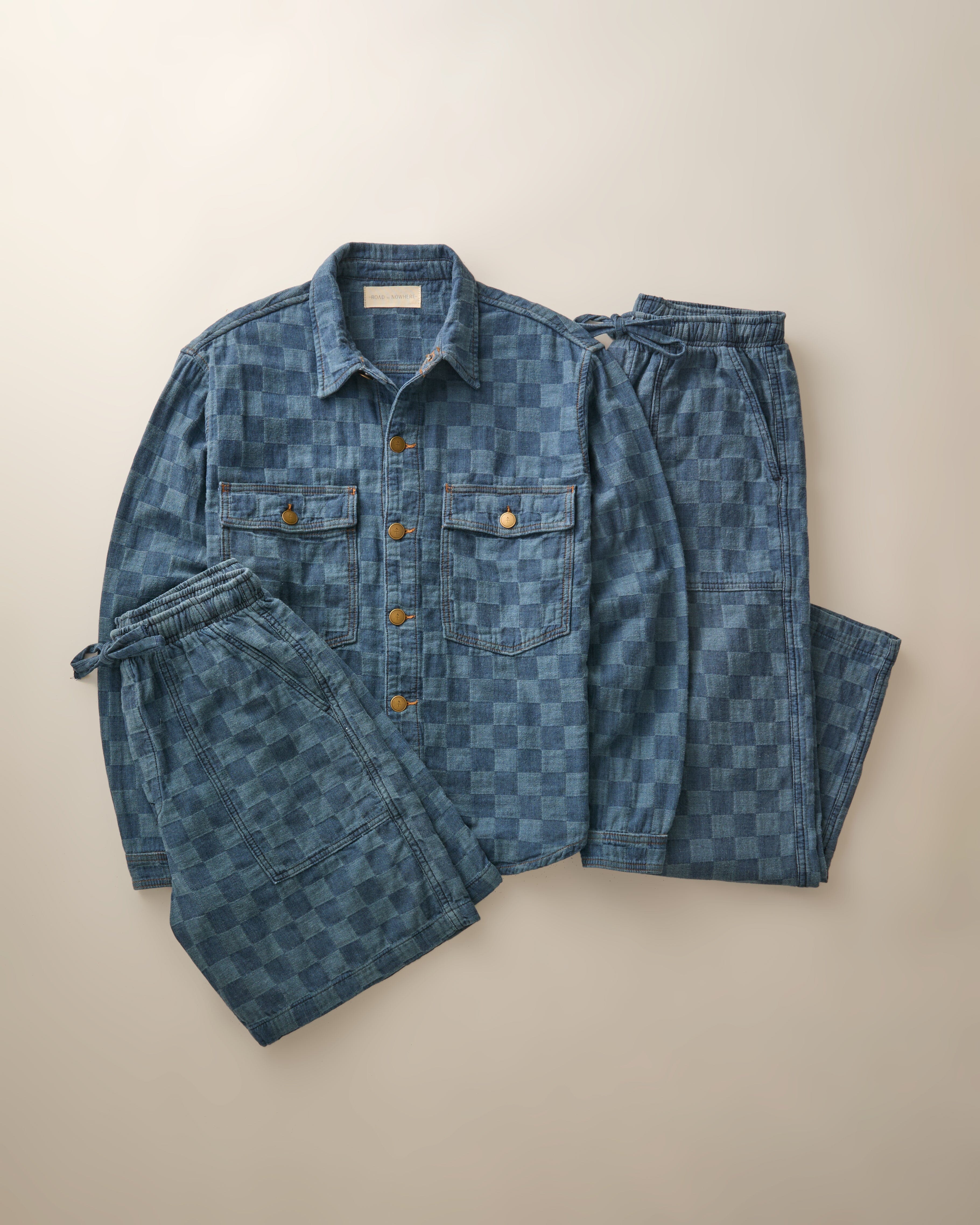 Harbor Pant in Patchwork Denim
