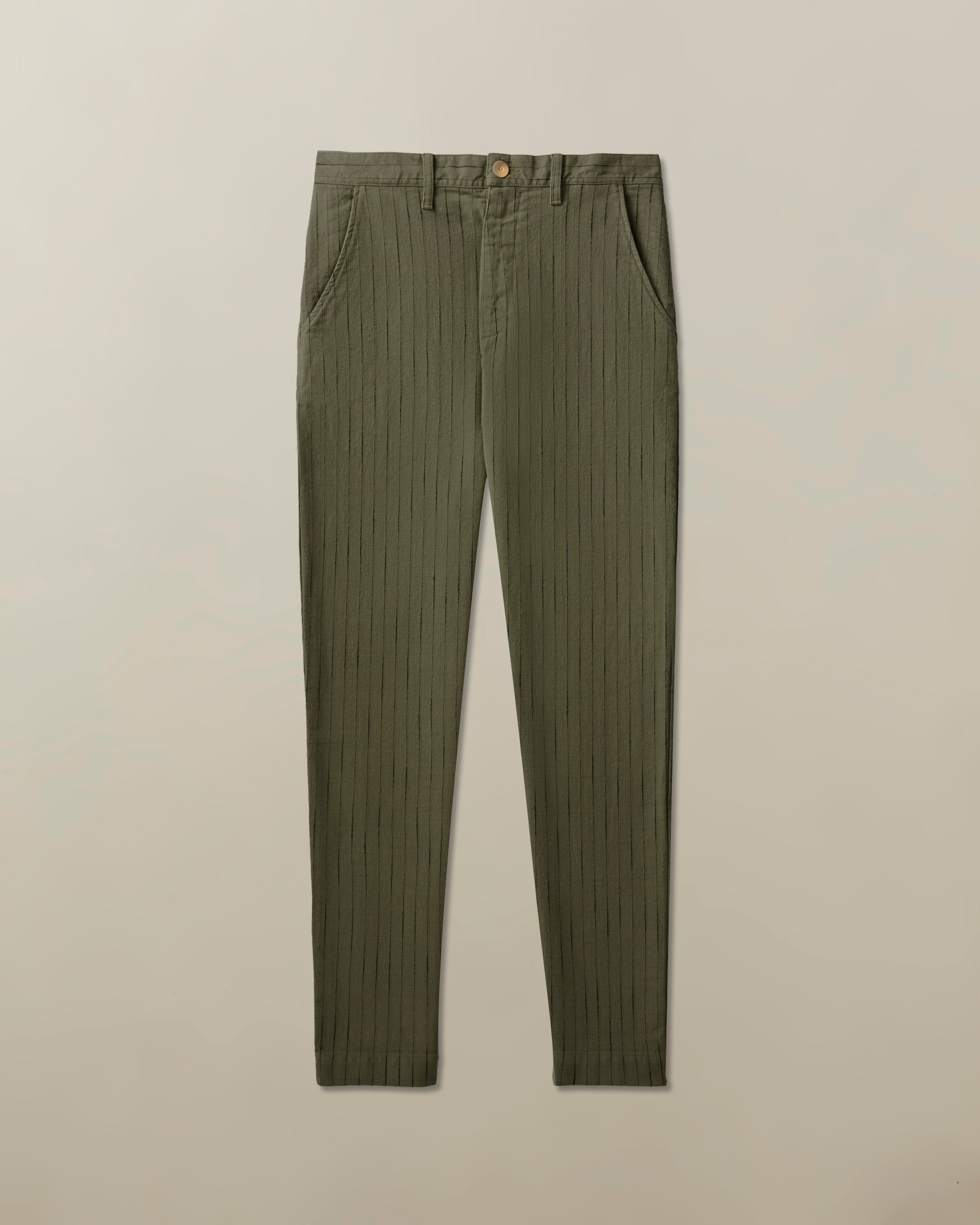 Pilon Trouser in Cotton Stripe