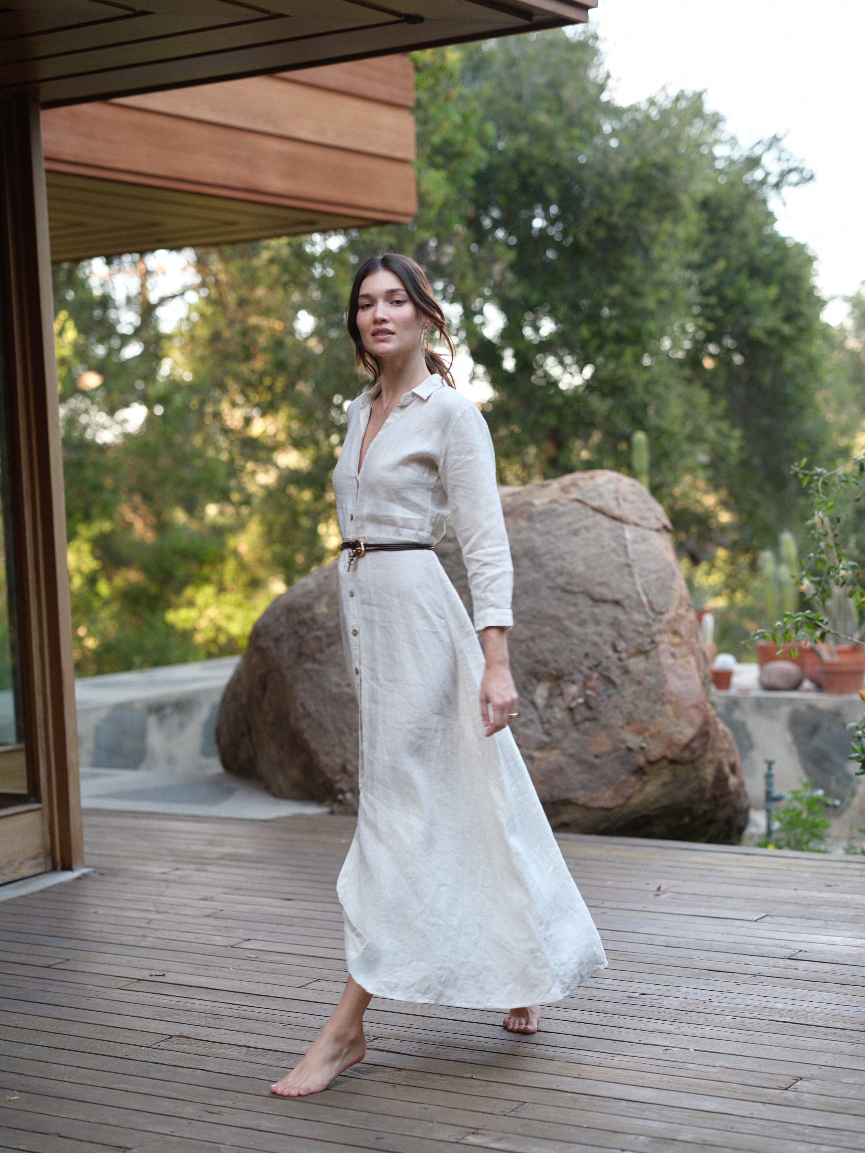Puglia Dress in Garment Dyed Linen