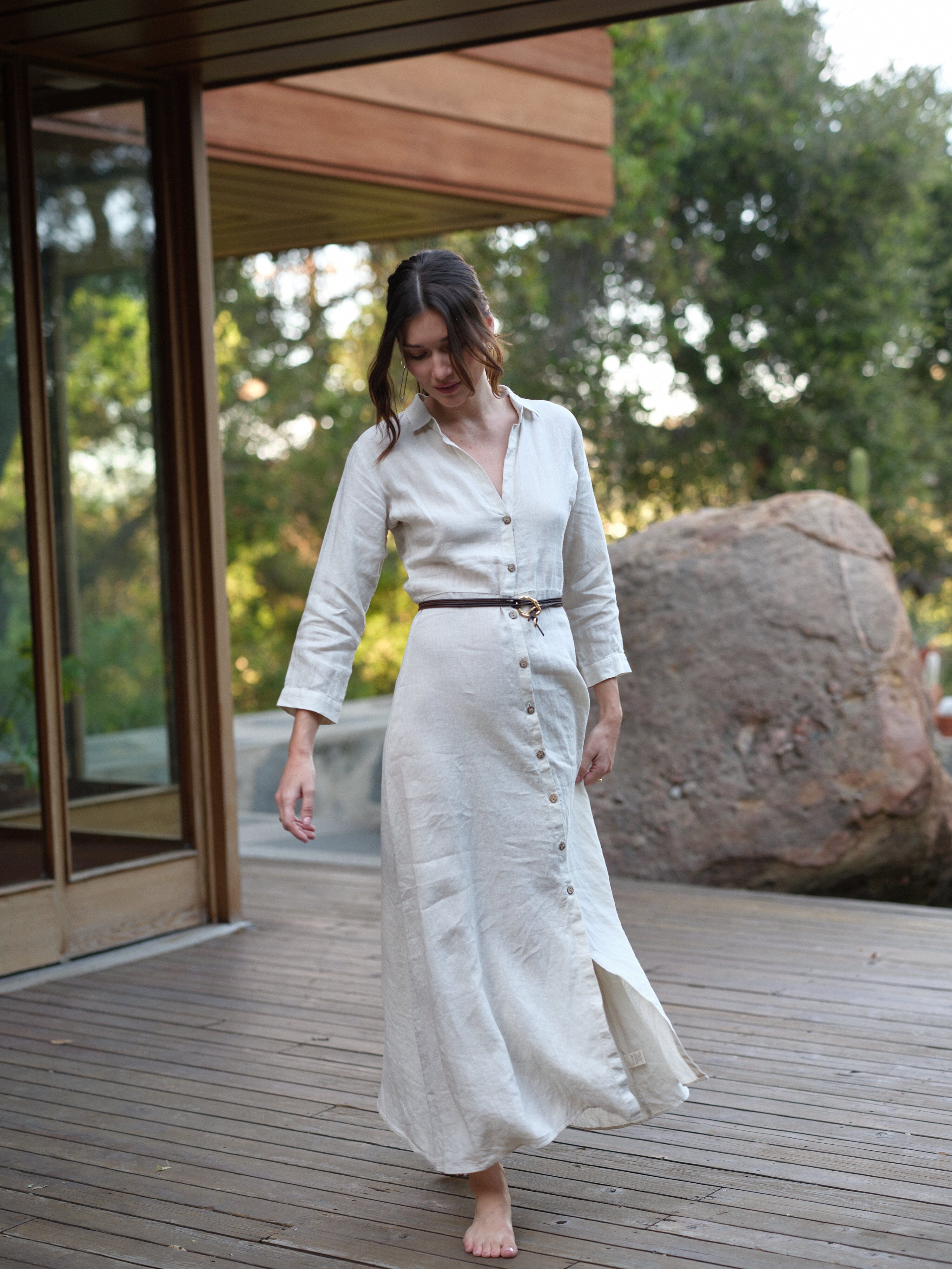 Puglia Dress in Garment Dyed Linen