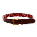 Stick & Ball - Inca Leather Belt Brown and Coral