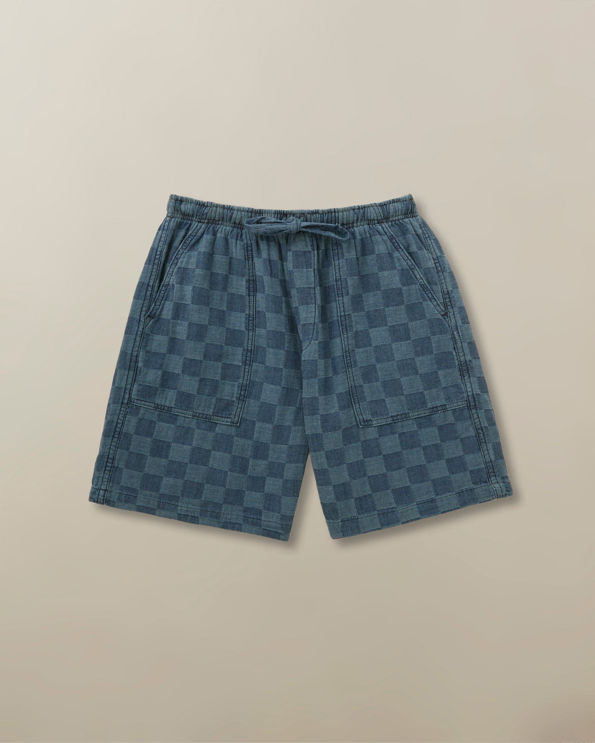 Wharf Short in Patchwork Denim
