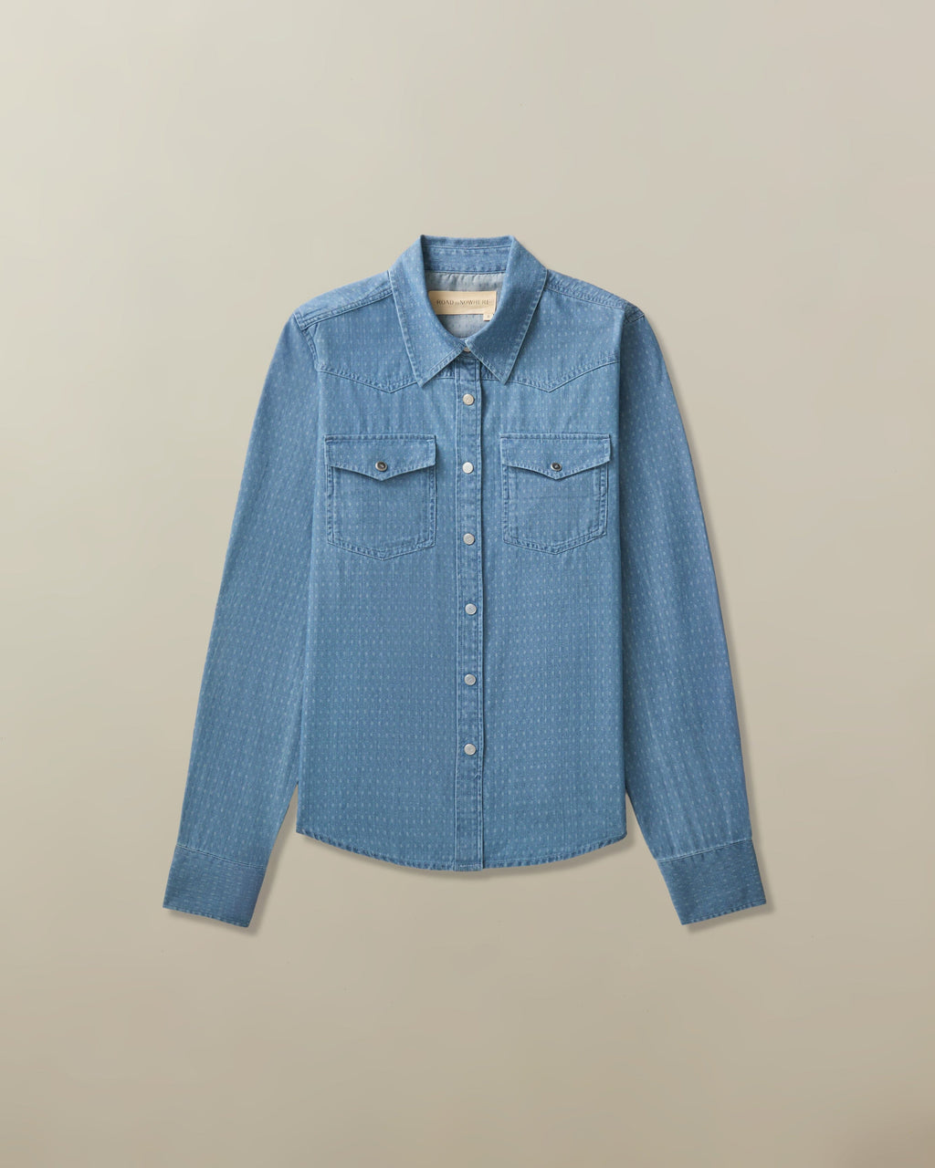 Riley Western Shirt in Denim Jacquard
