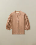 Edith Blouse in Linen Jacquard