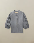 Edith Blouse in Linen Jacquard