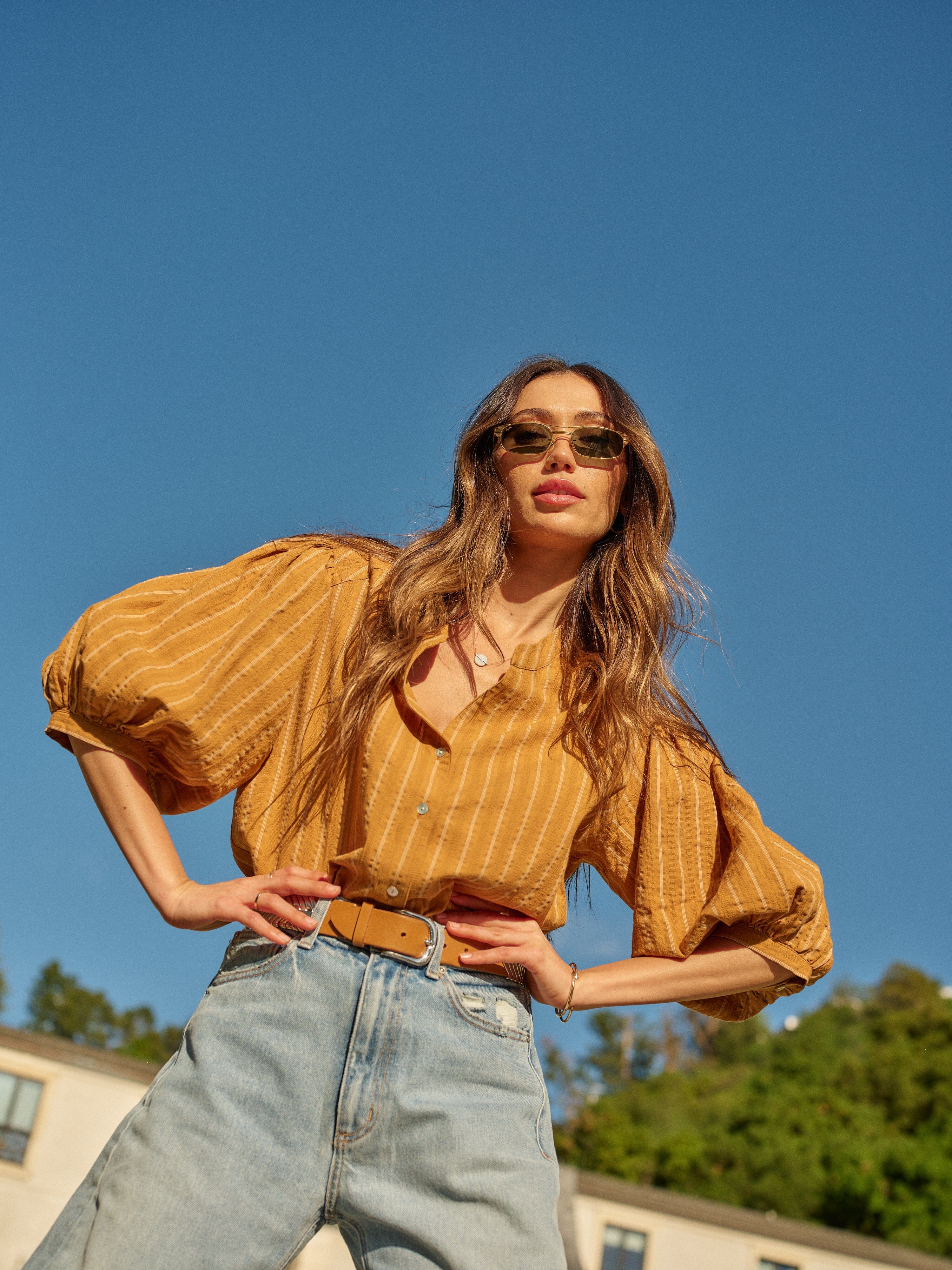 Edith Blouse in Cotton Dobby