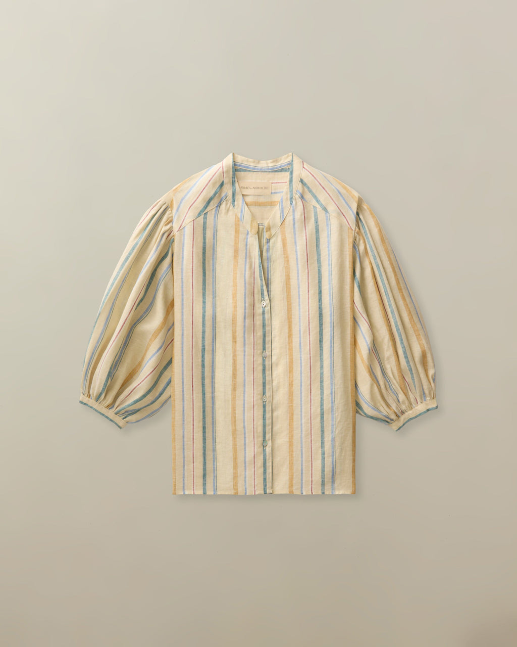 Edith Blouse in Striped Linen