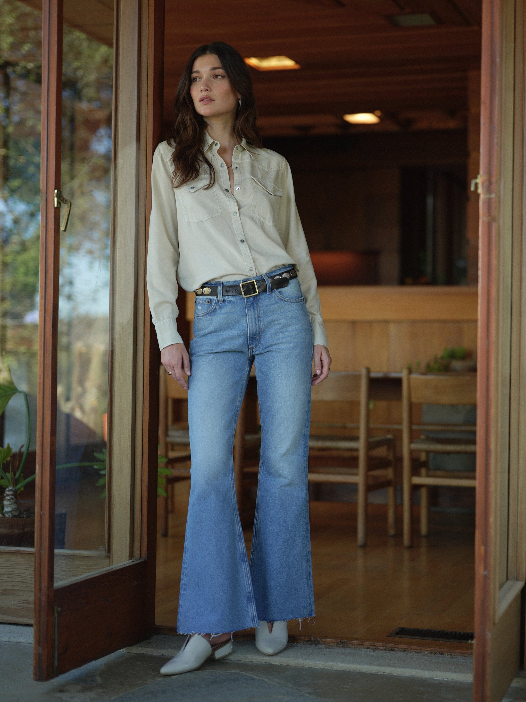 Freya Flare Jean in Japanese Denim