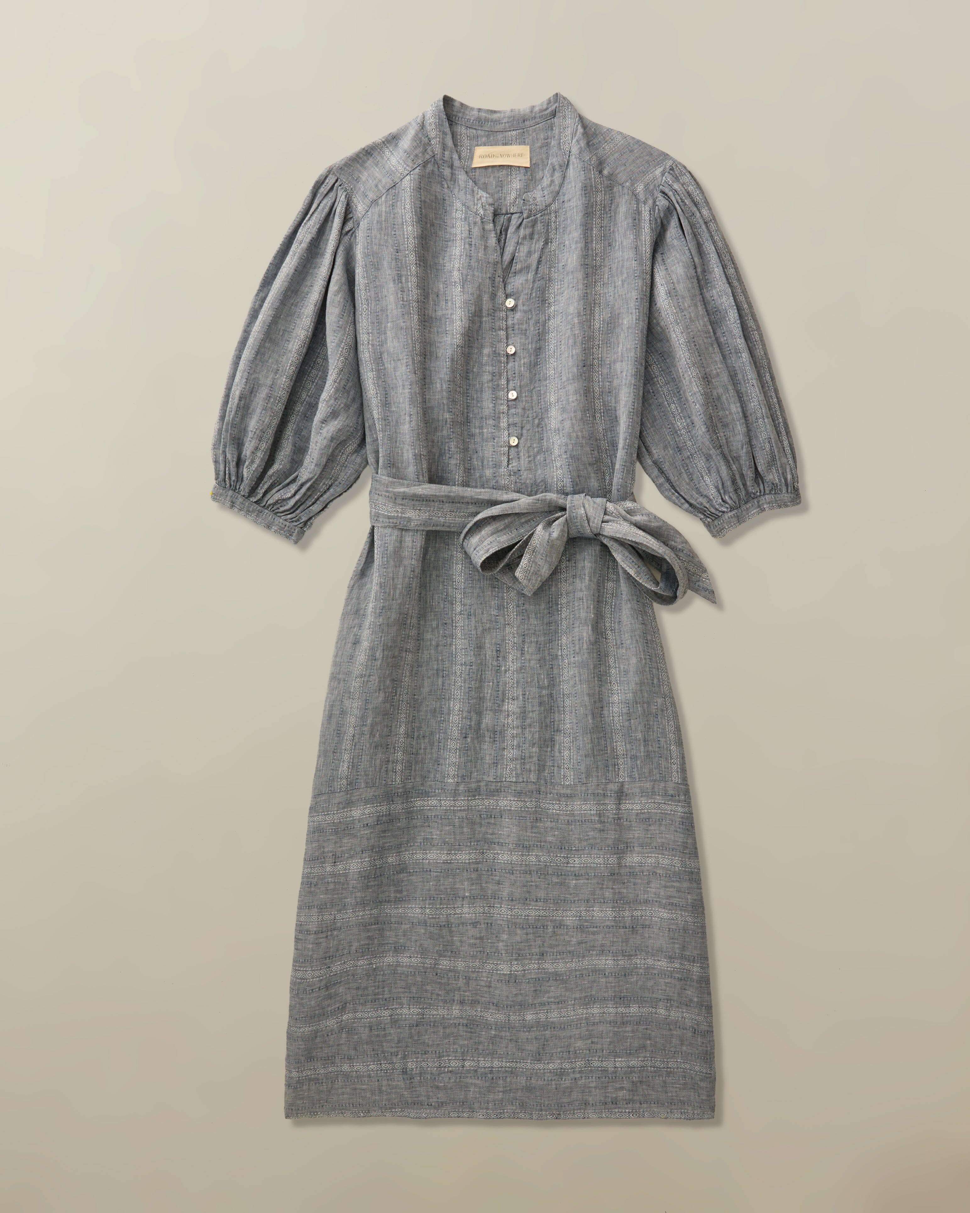 Marrakech Dress in Linen Jacquard