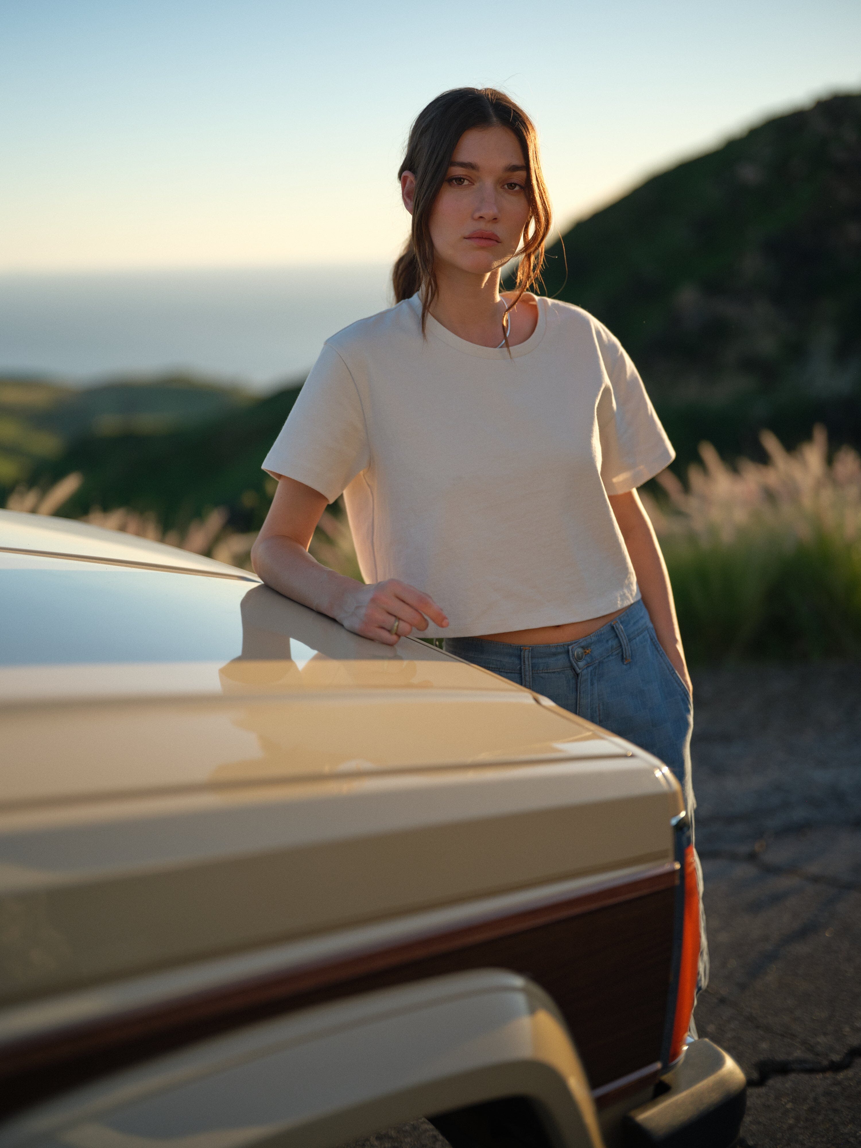 Nya Cropped Cotton Tee