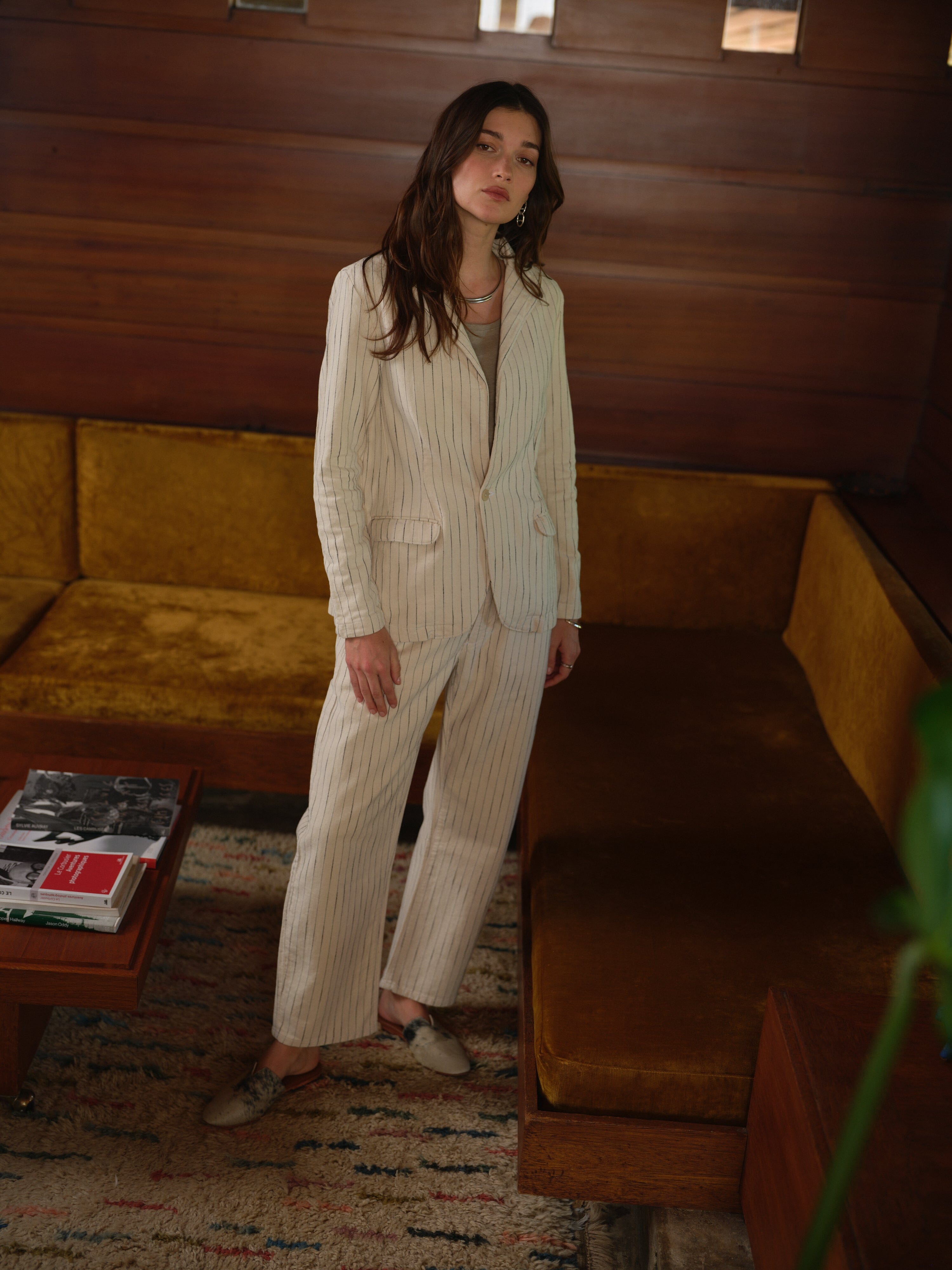 Pilon Pant in Cotton Stripe