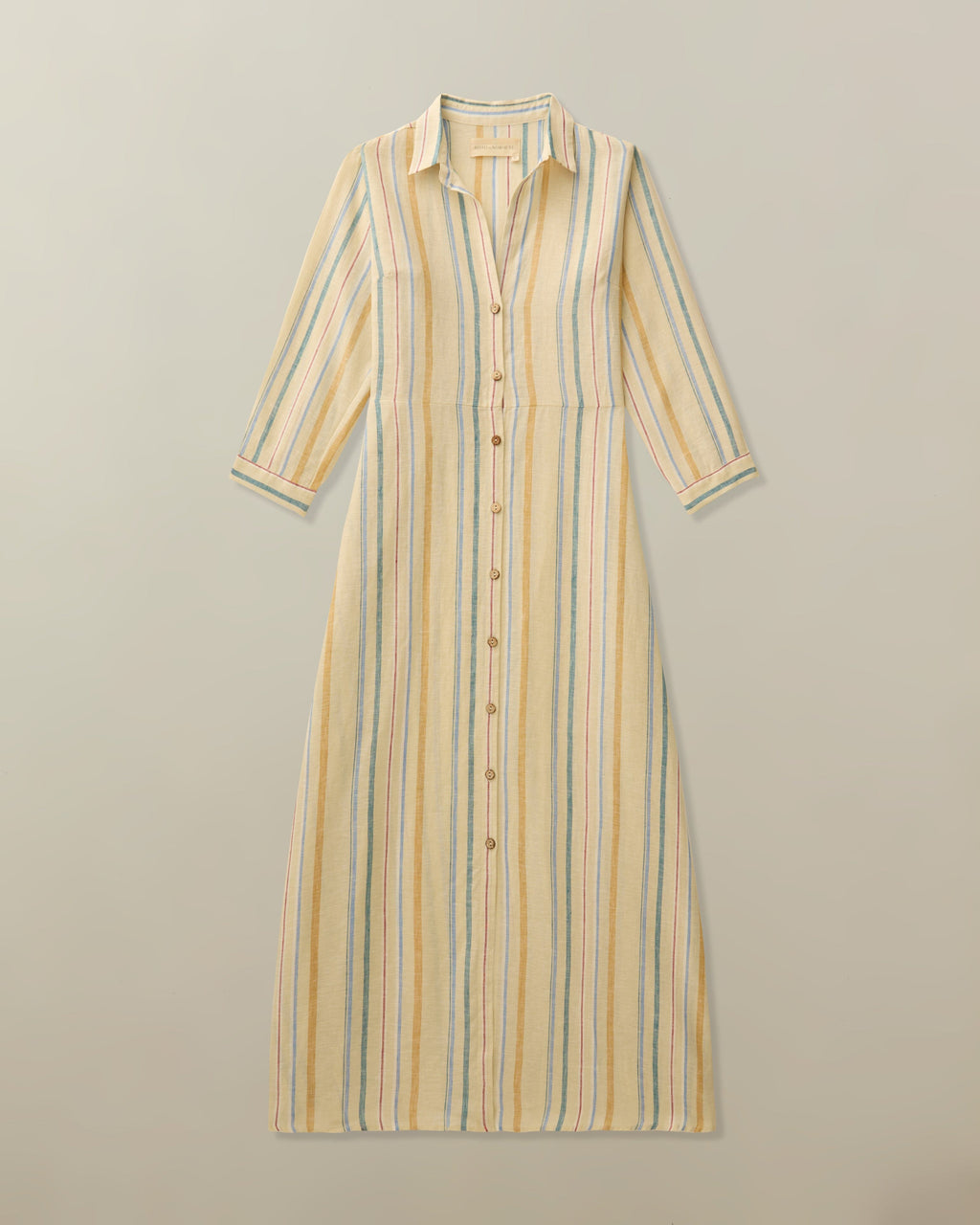 Puglia Dress in Striped Linen