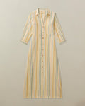 Puglia Dress in Striped Linen
