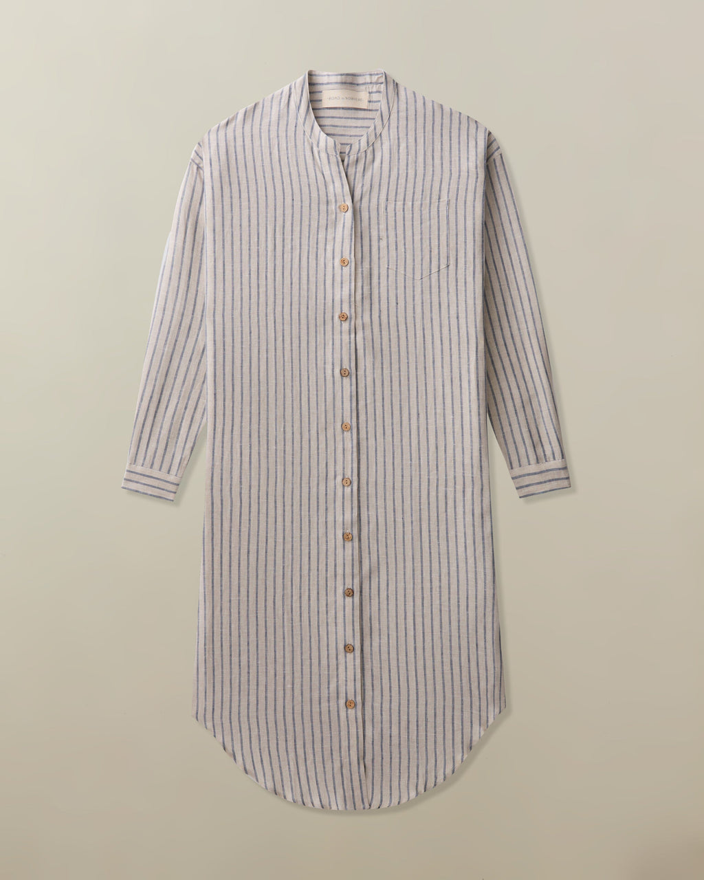 Montauk Shirt Dress in Striped Linen